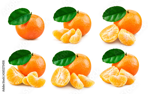 Tangerines Clipping Path isolated on white background