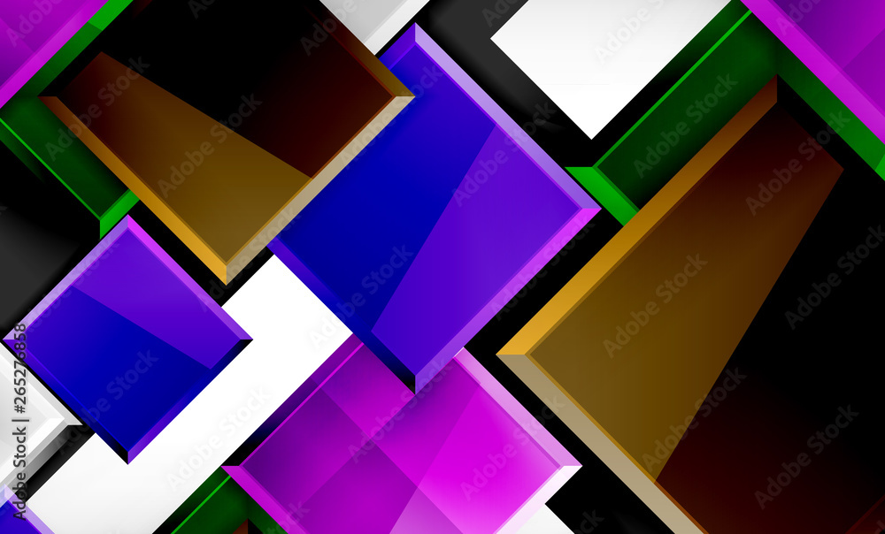 Bright colorful square shape blocks geometrical background Bright colorful square shape blocks geometrical background