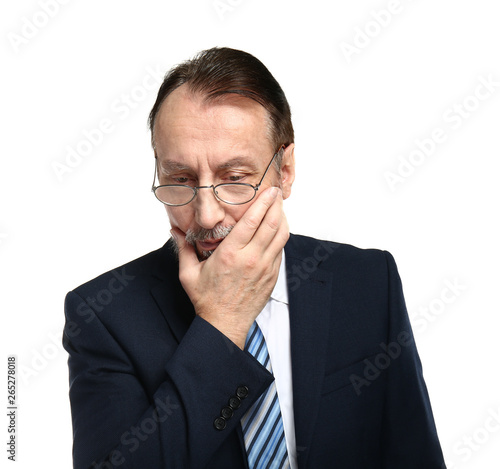 Portrait of sad mature busi...