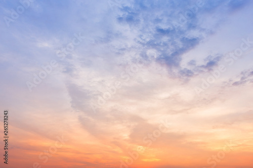 blue dramatic sunset sky texture background. © Thinapob