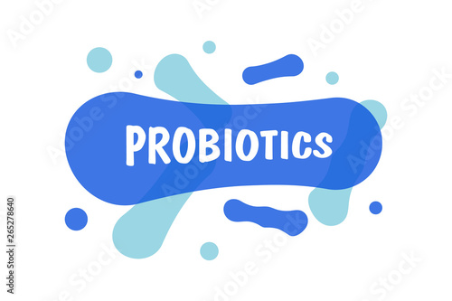 Probiotics or molecule icon. Bacteria healthy nutrition ingredient for therapeutic purposes. Vector illustration
