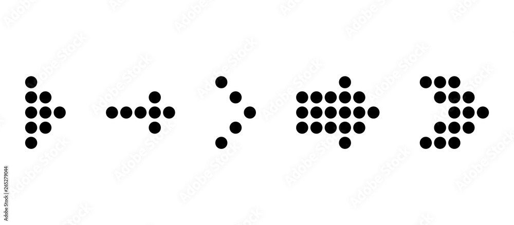 Set of black dotted arrow. Arrows icon. Dotted arrow vector collection Set of black dotted arrow. Arrows icon. Dotted arrow vector collection