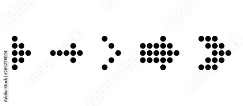 Set of black dotted arrow. Arrows icon. Dotted arrow vector collection