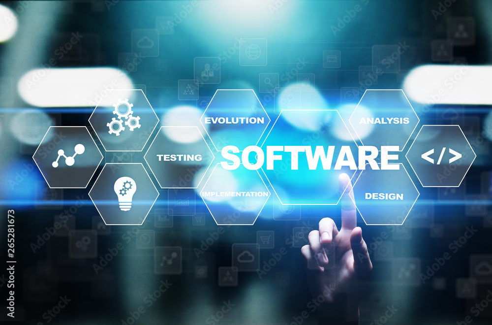 Software development and business process automation, internet and technology concept on virtual screen. Software development and business process automation, internet and technology concept on virtual screen.