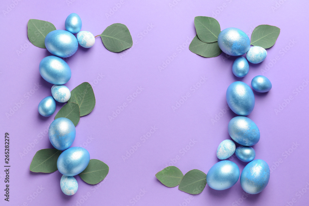 Beautiful Easter eggs on color background Beautiful Easter eggs on color background