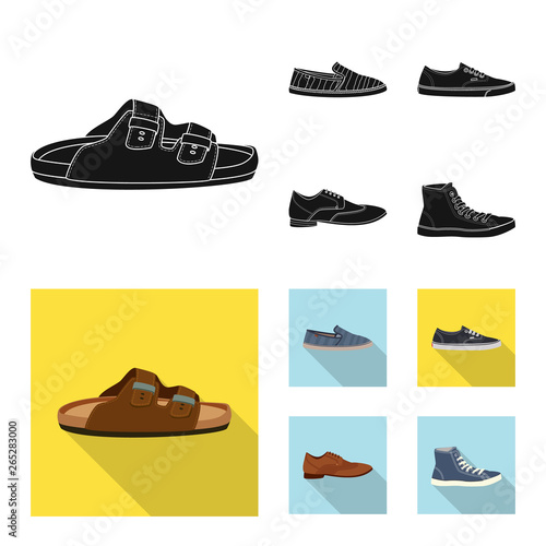 Isolated object of shoe and footwear logo. Collection of shoe and foot vector icon for stock.