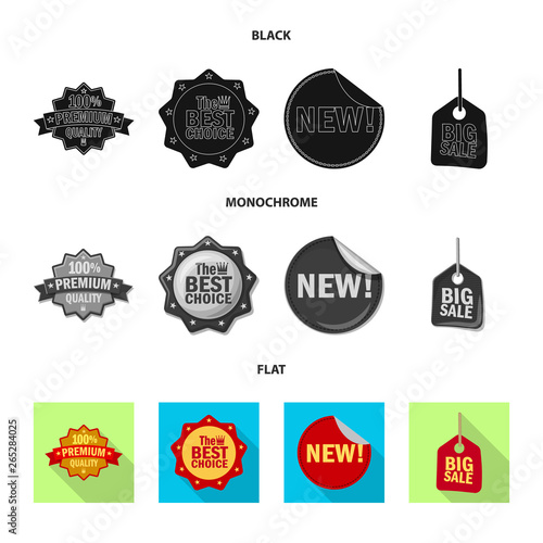 Vector design of emblem and badge sign. Set of emblem and sticker stock vector illustration.
