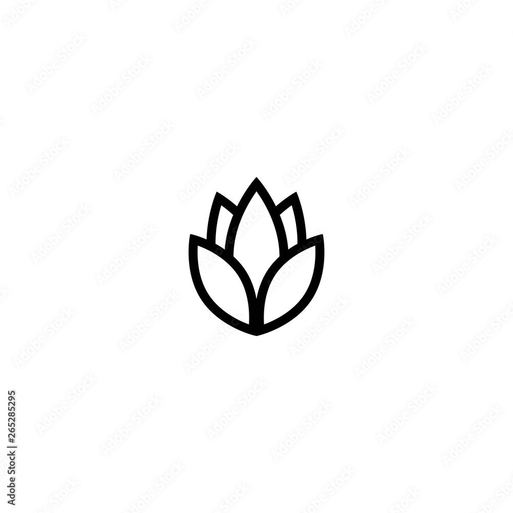 Abstract line floral logo. Isolated on white. Vector illustration. Eco, organic Abstract line floral logo. Isolated on white. Vector illustration. Eco, organic