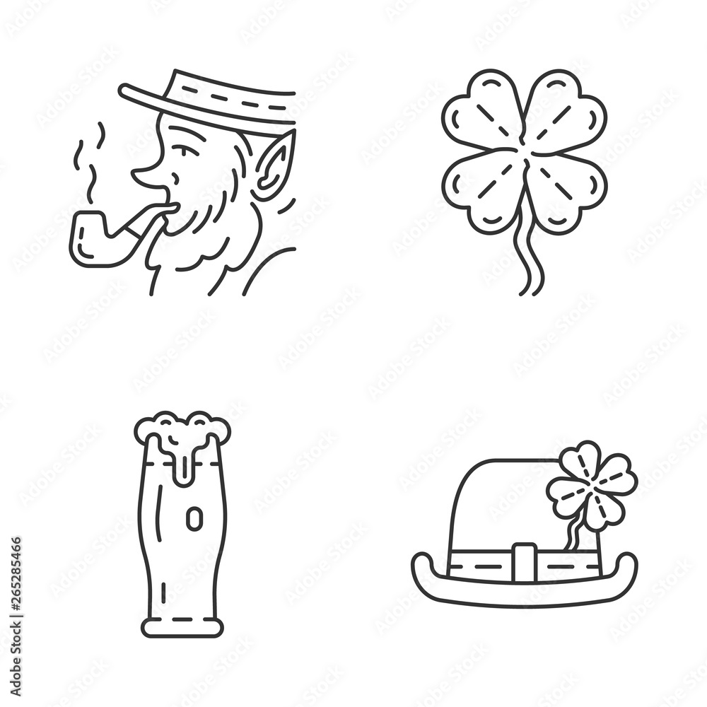 Saint Patrick’s Day linear icons set Saint Patrick’s Day linear icons set