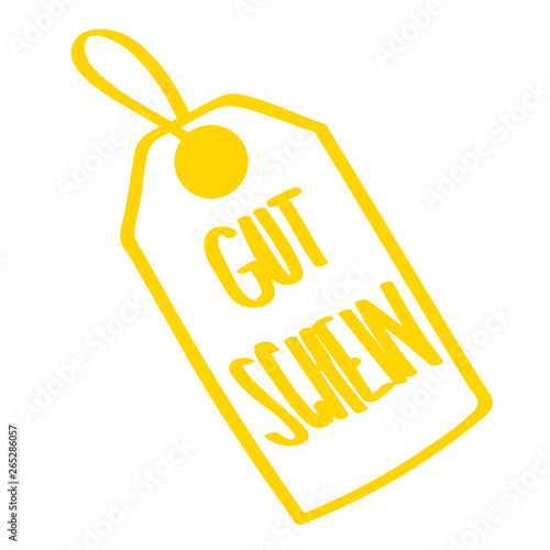 Handgezeichneter Gutschein-Anhänger in gelb