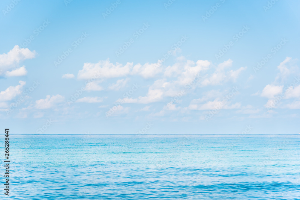tropical beach and sea with blue sky, vacation concept 