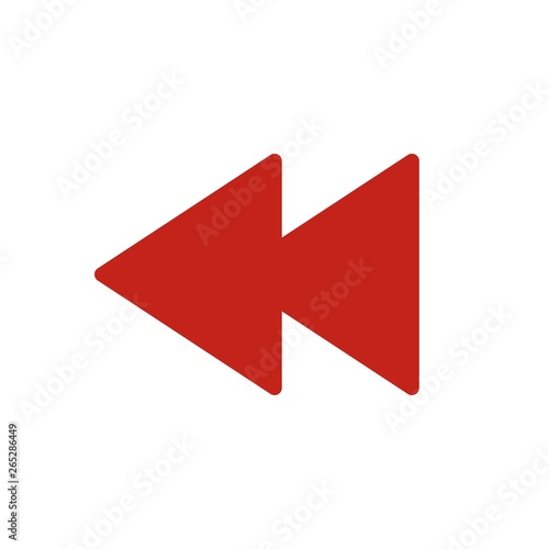 Free Download Backward arrows flat icon isolated on white background. Vector illustration. - GFXLoad