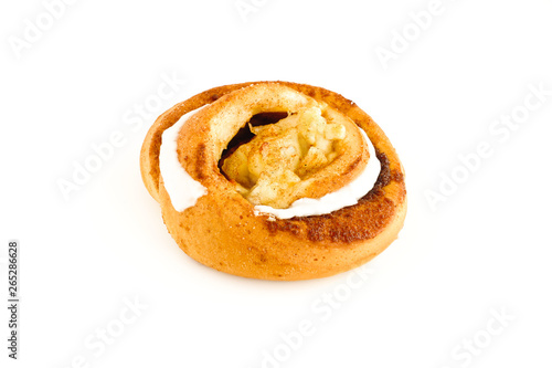 Danish Apple Cinnamon Pastry on White Background