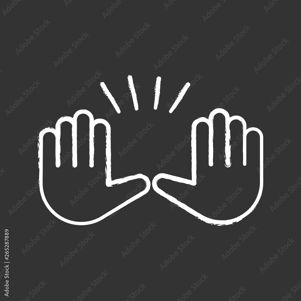 Fototapeta premium Raising hands gesture chalk icon