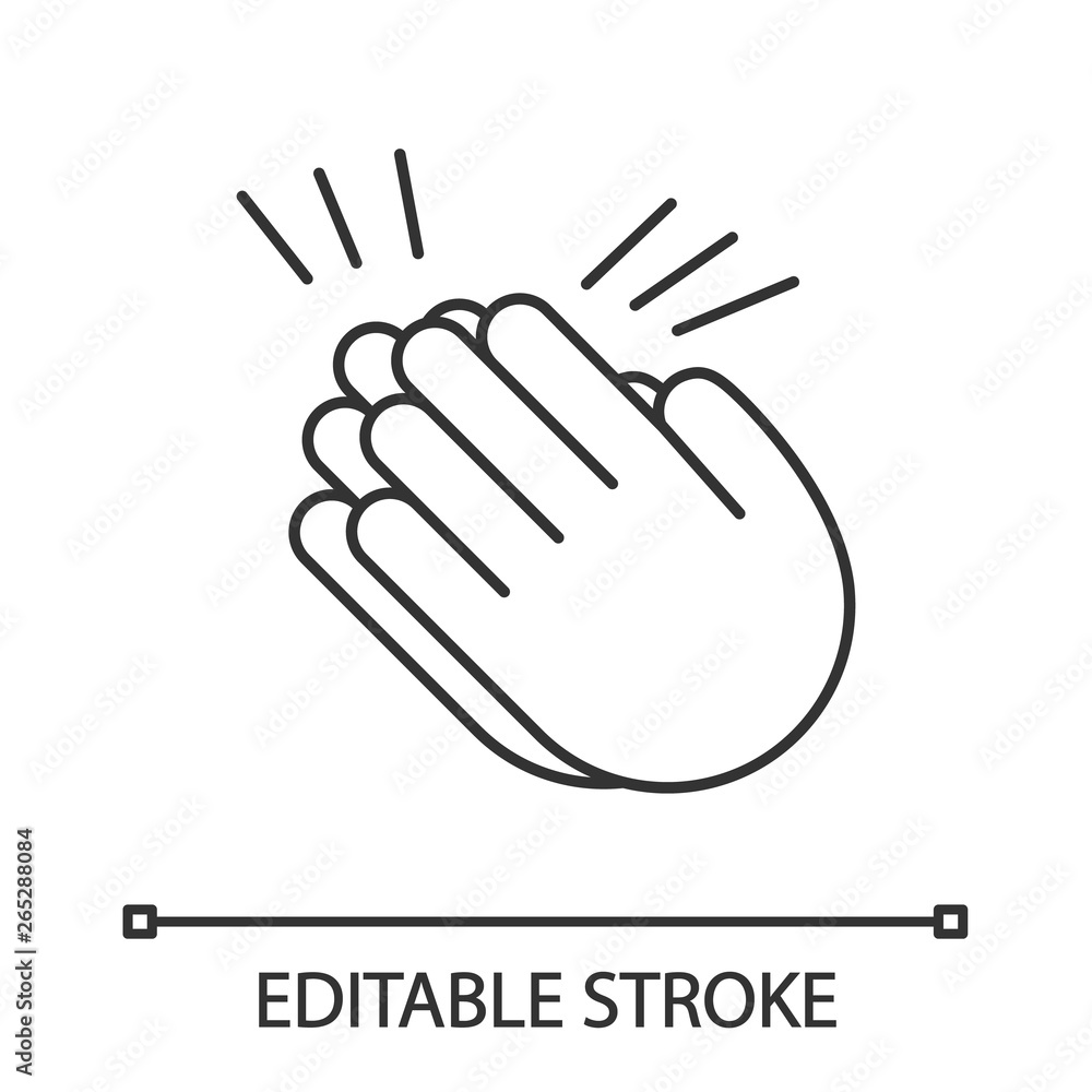 Clapping hands emoji linear icon Clapping hands emoji linear icon