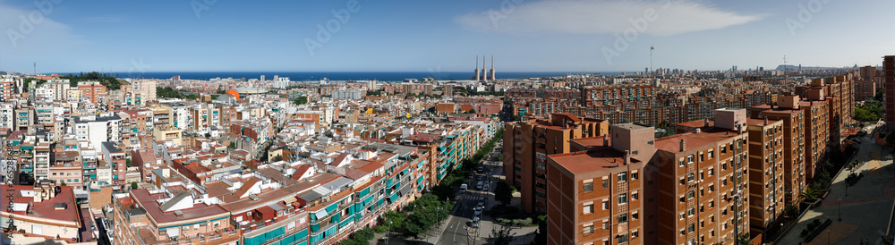 Spain,Barcelona,panorama of the city-25 May 2018