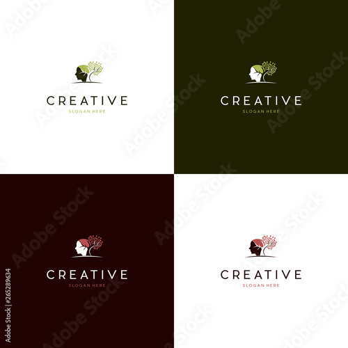 natural therapy mind for health logo designs simple modern, Vector person ecological, think green