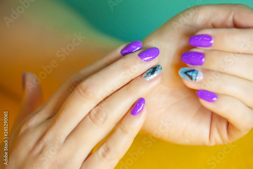 Female hands in manicure salon
