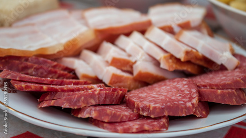 cold cuts on a white plate