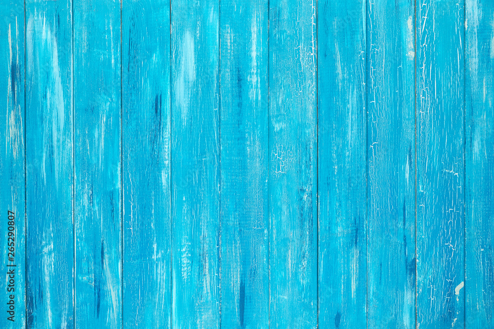Blue rustic wooden planks, top view with copy-space Blue rustic wooden planks, top view with copy-space