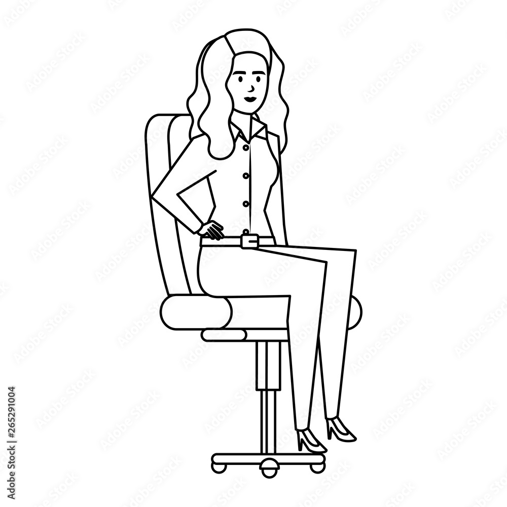 elegant businesswoman sitting in office chair elegant businesswoman sitting in office chair
