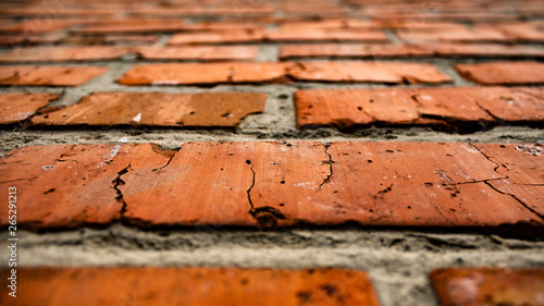 red brick wall close up