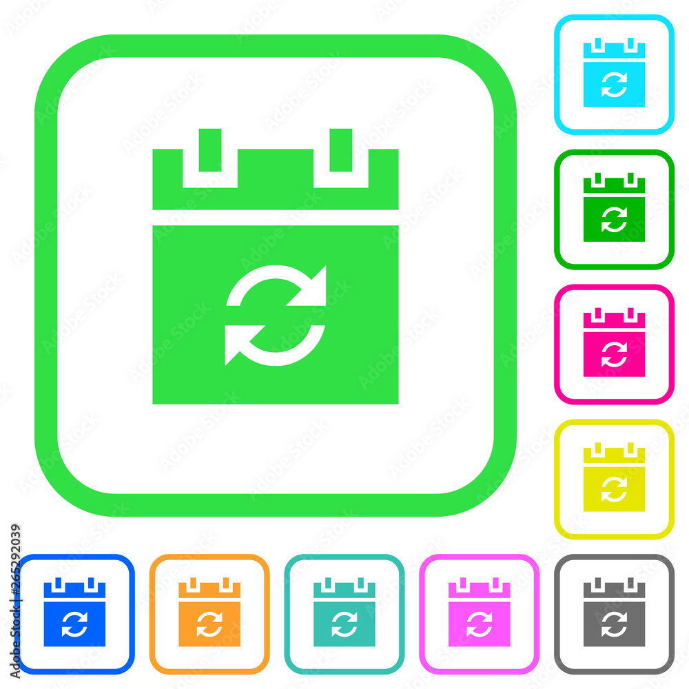 Syncronize schedule vivid colored flat icons Syncronize schedule vivid colored flat icons