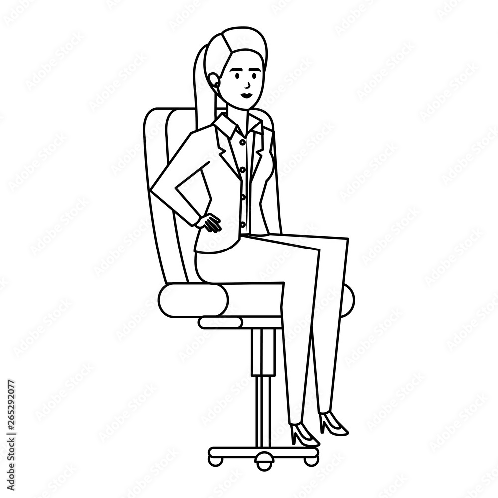 elegant businesswoman sitting in office chair elegant businesswoman sitting in office chair