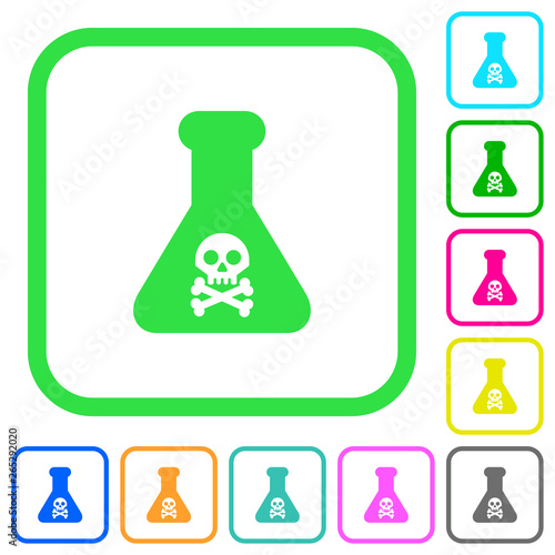 Dangerous chemical experiment vivid colored flat icons