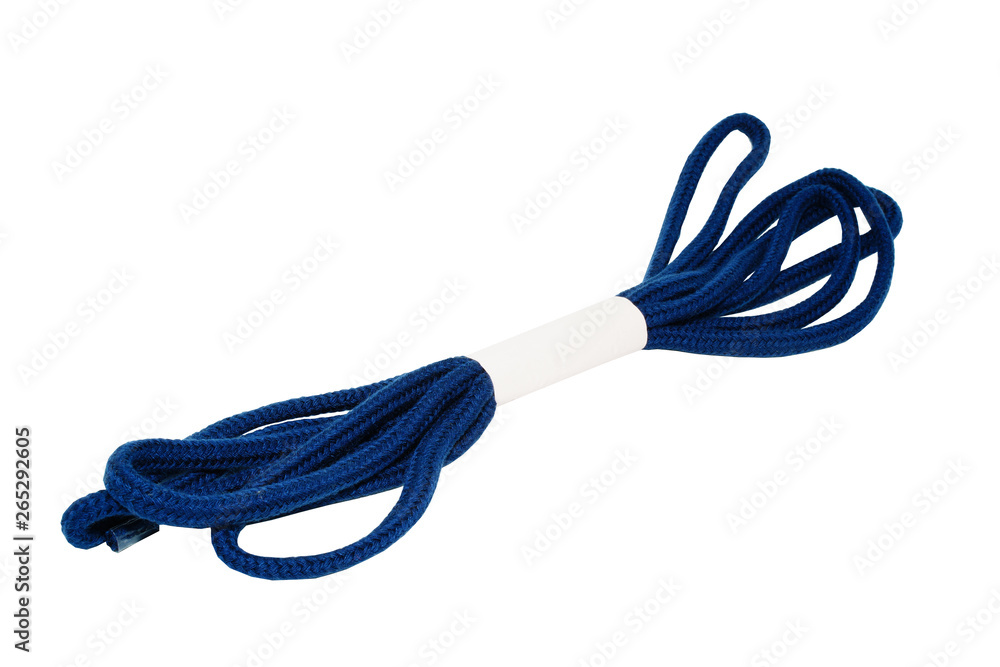 Dark blue rope isolated on white background Dark blue rope isolated on white background