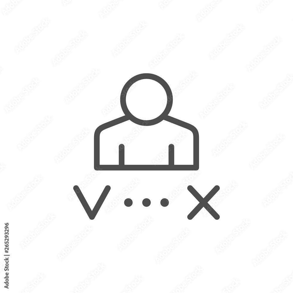 Candidate approving and reject line icon Candidate approving and reject line icon