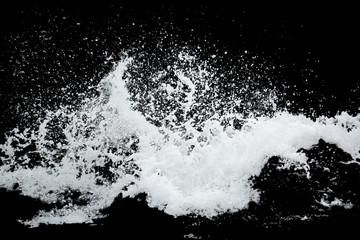 Poster Zwart Waterspetters op zwarte achtergrond  © grape_vein