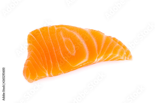 Salmon meat sashimi isolated on white background