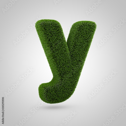 Green moss lowercase letter Z isolated on white background