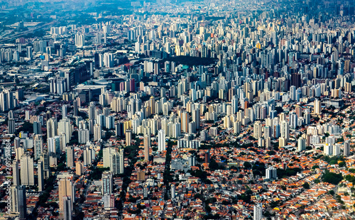 Aerial view of big city. Sao Paulo Brazil, South America. 