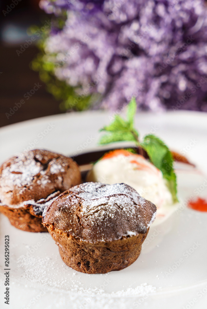 chocolate muffins with ice cream chocolate muffins with ice cream