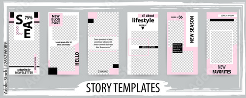 Trendy editable template for social networks story  vector illustration.