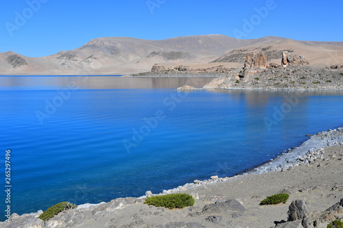 Tibet, holy lake Nam-Tso (Nam Tso) in summer, 4718 meters above sea level. Place of power