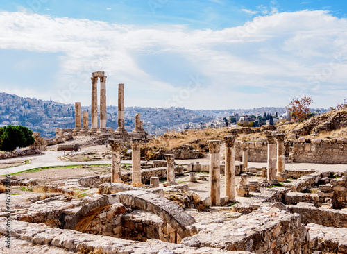 Temple of Hercules ruins, Amman Citadel, Amman Governorate, Jordan photo