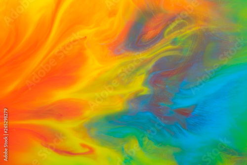 Fluid acrylic paint background  abstract texture. Colorful mix of acrylic vibrant colors.