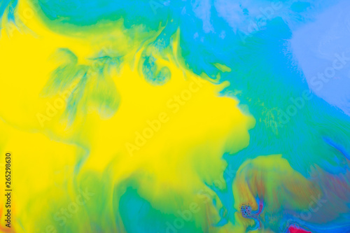 Fototapeta Naklejka Na Ścianę i Meble -  Fluid acrylic paint background, abstract texture. Colorful mix of acrylic vibrant colors.
