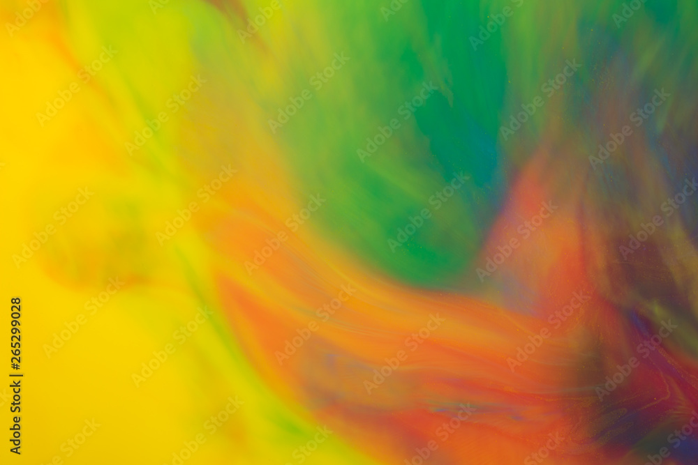 Fluid acrylic paint background, abstract texture. Colorful mix of acrylic vibrant colors.