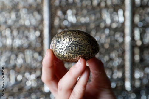 Islamic egg with surats, Chau Doc, Vietnam