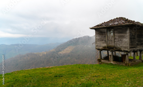 A detailed traditional granary (serender) view from Black Sea region of Turkey.
