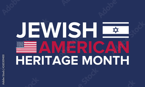 Jewish American Heritage Month. Celebrated in May. Annual recognition of Jewish American achievements in and contributions to the United States of America. Poster, card, banner and background. Vector