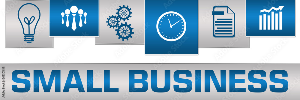 Small Business Business Symbols Blue Grey On Top Horizontal Small Business Business Symbols Blue Grey On Top Horizontal