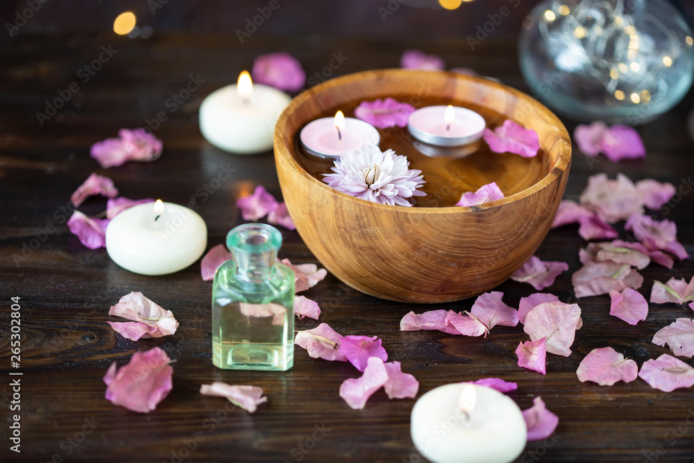 Items for aromatherapy, massage. Relax and spa theme Items for aromatherapy, massage. Relax and spa theme