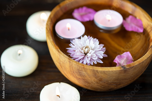 Items for aromatherapy  massage. Relax and spa theme