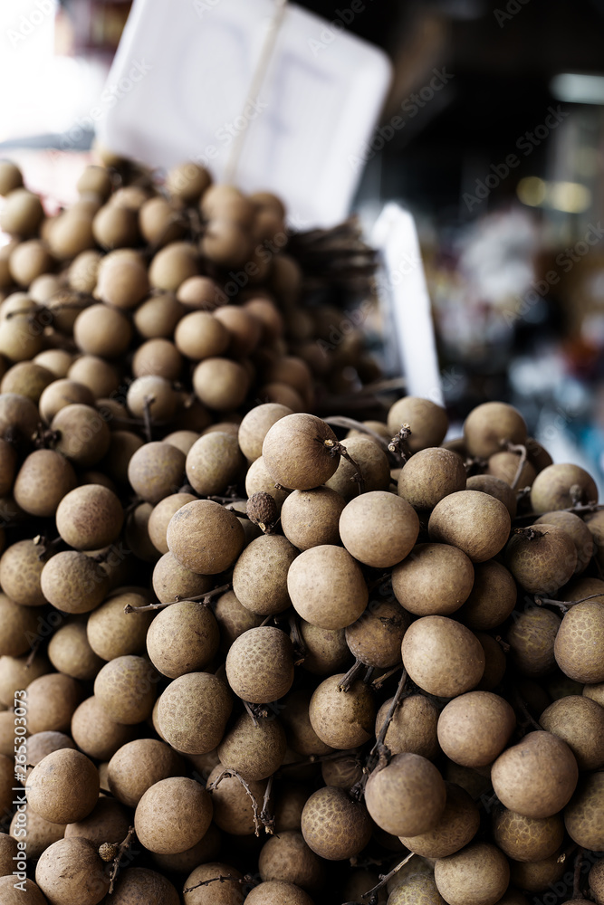 Longan, Dimocarpus longan, fruit from Asia. Longan sell at market. Longan, Dimocarpus longan, fruit from Asia. Longan sell at market.