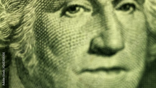 George Washington's portrait on one dollar american banknote